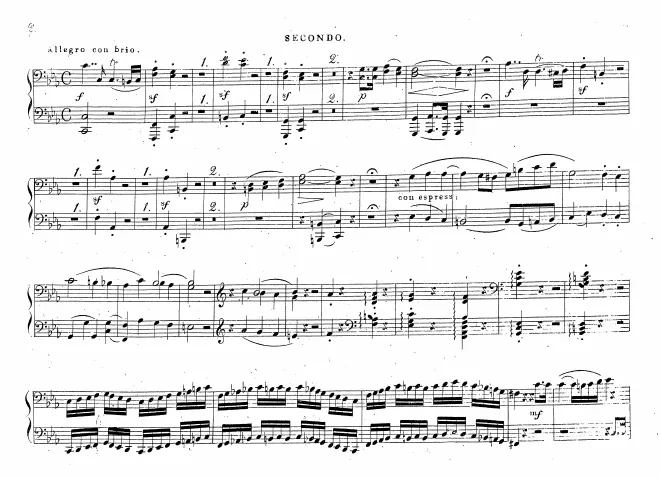 First page of Allegro pathetique for Piano 4-hands