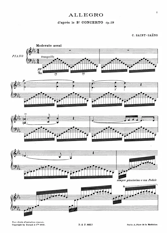 First page of Allegro d'après le 3e Concerto