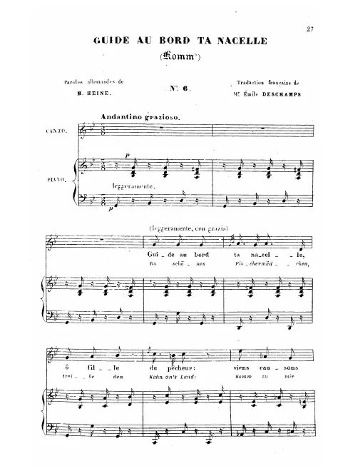 First page of Komm, du schönes Fischermädchen