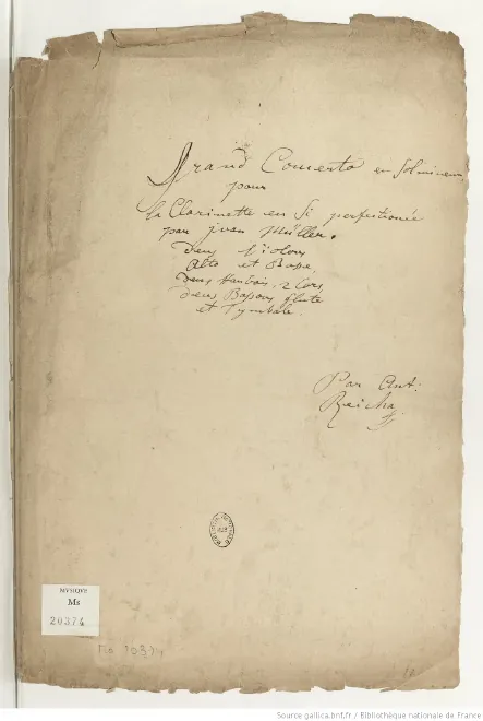 First page of Clarinet Concerto