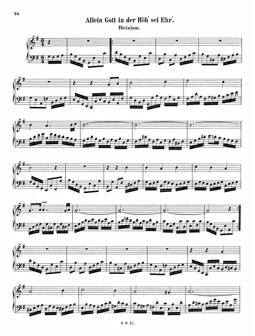 First page of Allein Gott in der Höh' sei Ehr'