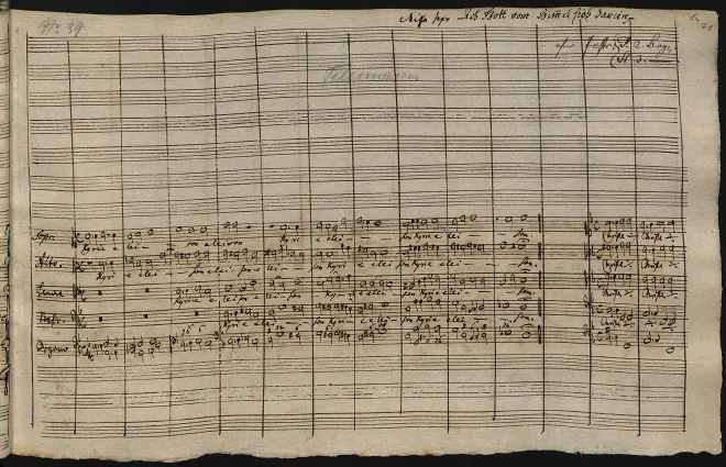 First page of Missa sopra 'Ach Gott im Himmel sieh darein'