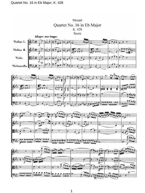 First page of String Quartet No.16
