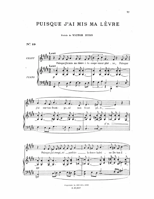 First page of Piusque j'ai mis ma lèvre