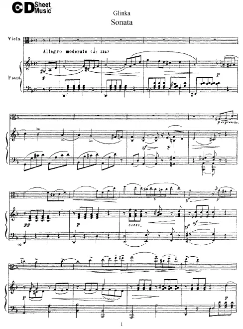 First page of Viola Sonata