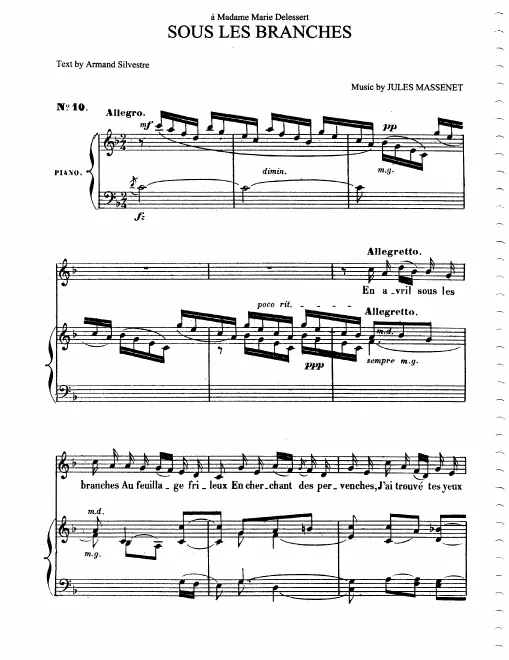 First page of Sous les branches