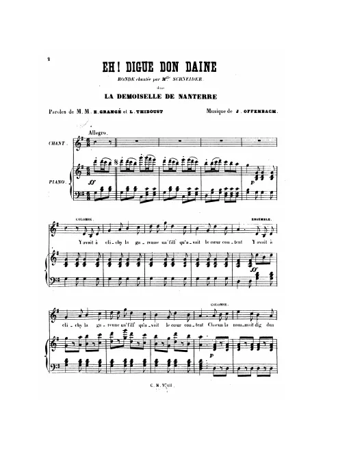 First page of La demoiselle de Nanterre