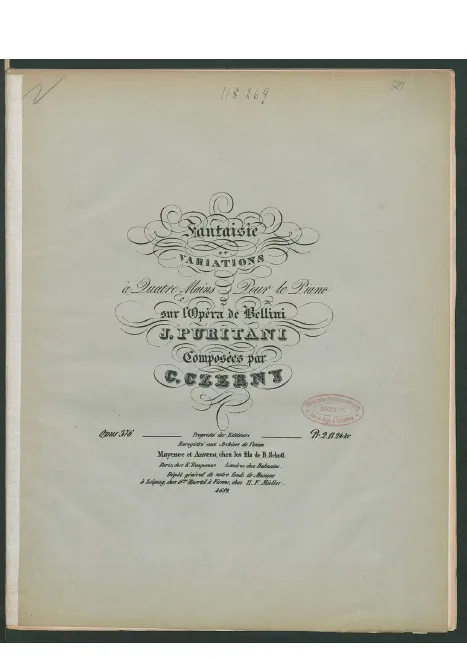 First page of Fantaisie et Variations sur 'I puritani'