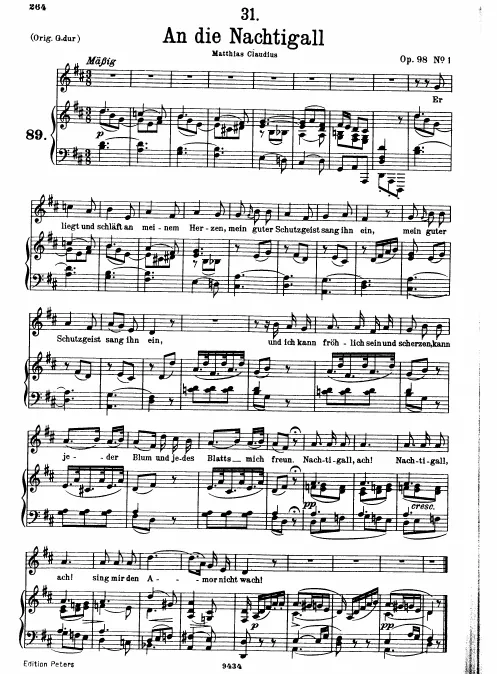 Complete Score (transposed to D major for low voice)