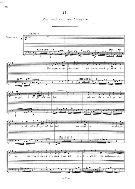 First page of Non sospirar, non piangere