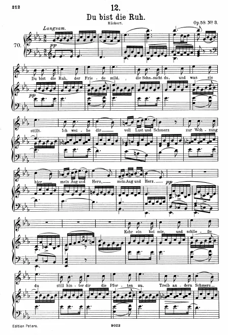First page of Du bist die Ruh