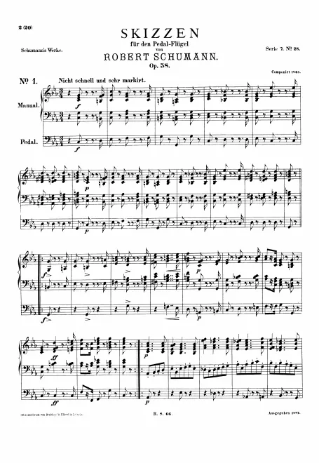 First page of 4 Skizzen für den Pedalflügel