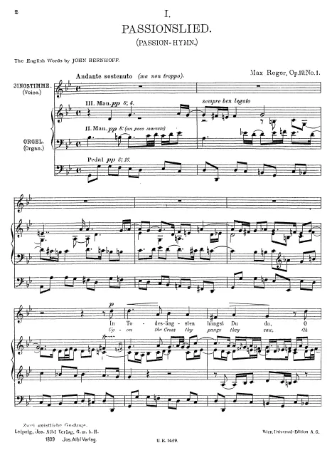 First page of 2 Geistliche Gesänge