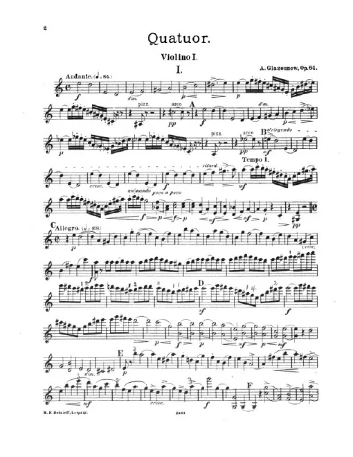 First page of String Quartet No.4