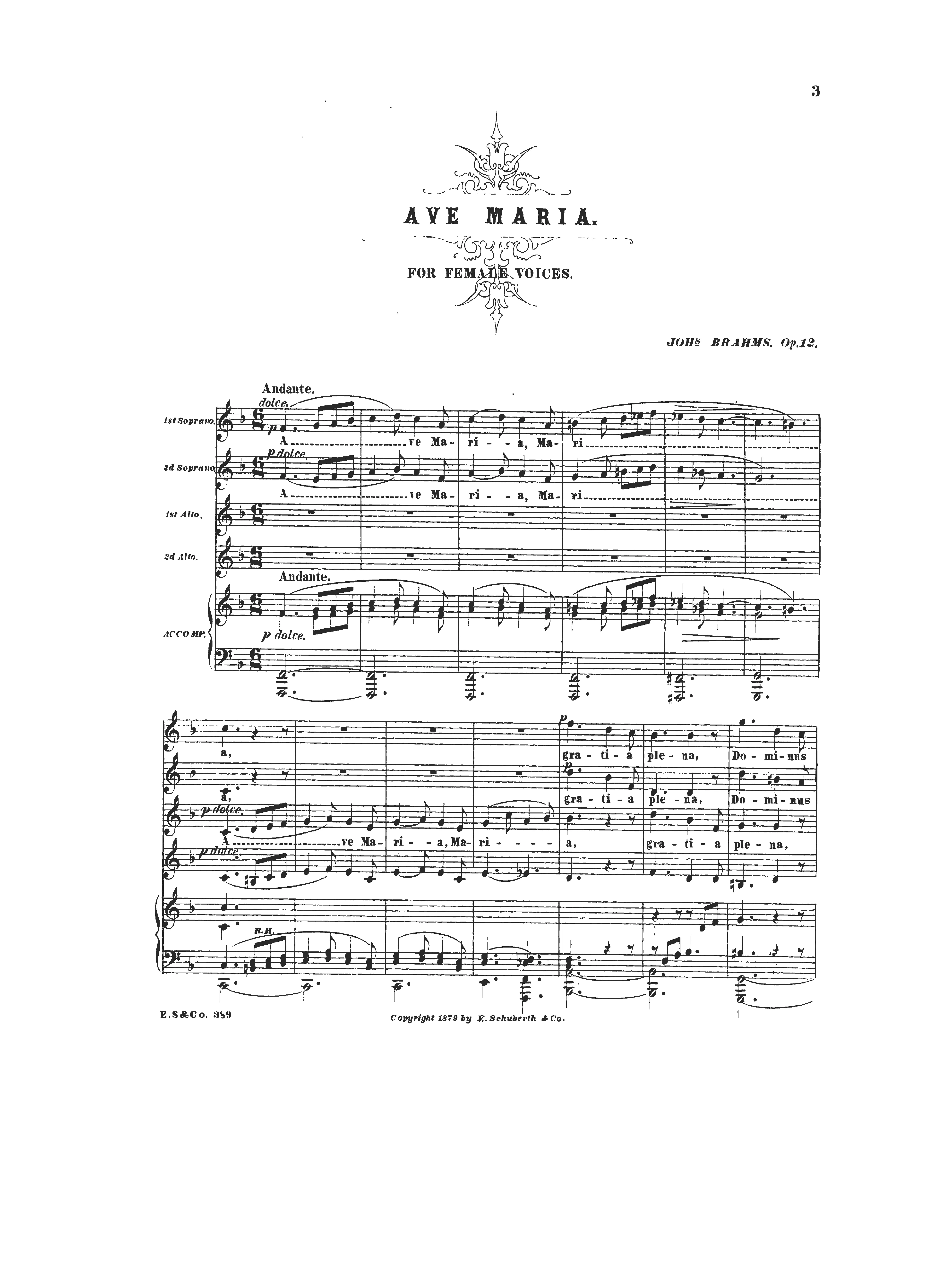 First page of Ave Maria