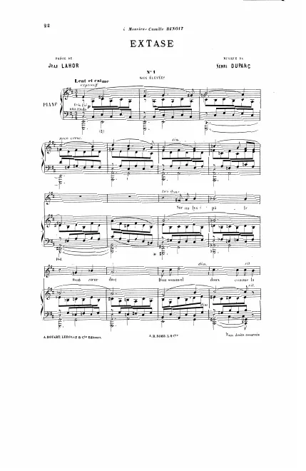 First page of Extase