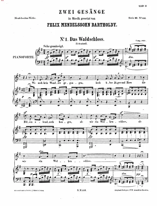 First page of 2 Songs, WoO 17