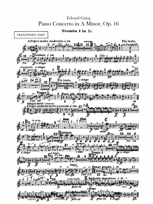 Trumpet 1 (B♭, transposed)