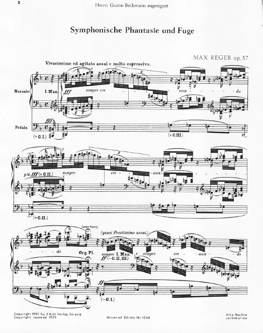 First page of Symphonische Phantasie und Fuge für Orgel