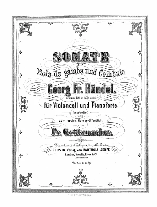 First page of Viola da gamba Sonata in C major