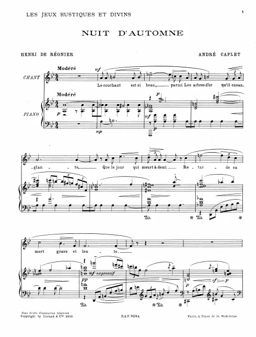 First page of Nuit d'automne