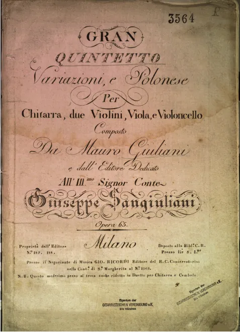 First page of Gran Quintetto