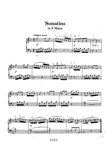 First page of Sei sonatine