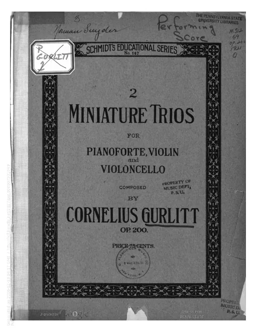 First page of 2 Miniature Trios