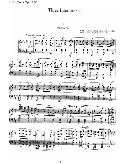First page of 3 Intermezzi