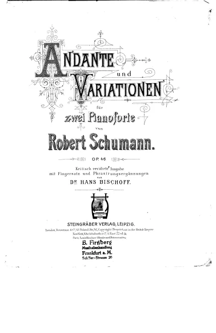 First page of Andante und Variationen für zwei pianoforte