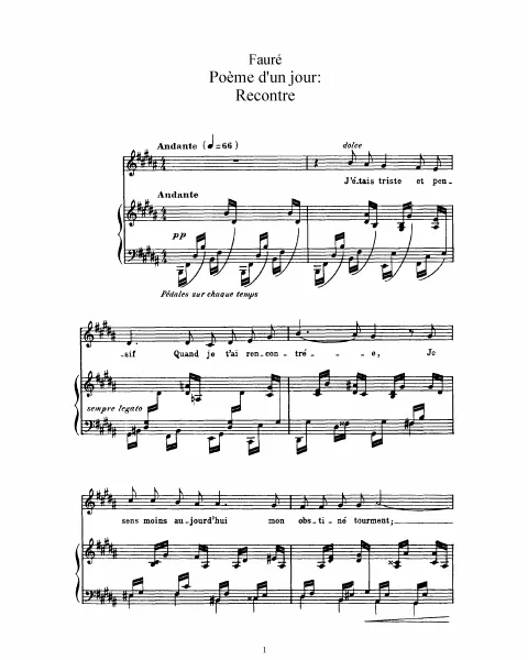 First page of Poème d’un jour