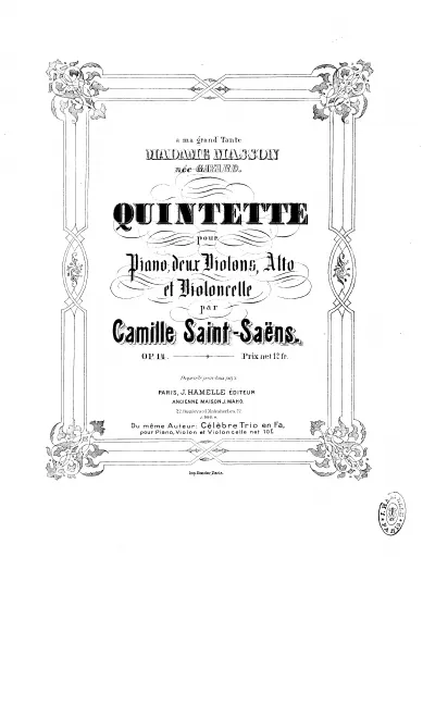 First page of Piano Quintet