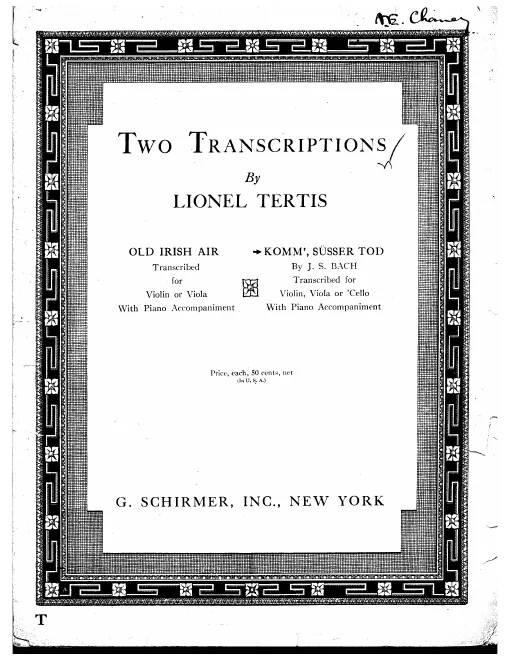 First page of Komm, süsser Tod