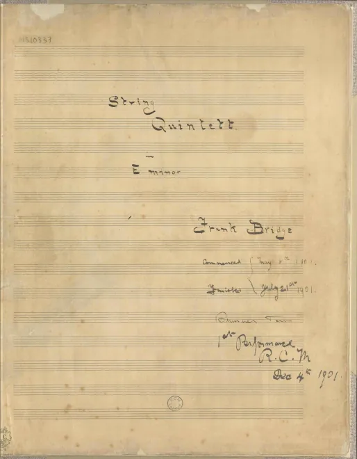 First page of String Quintet