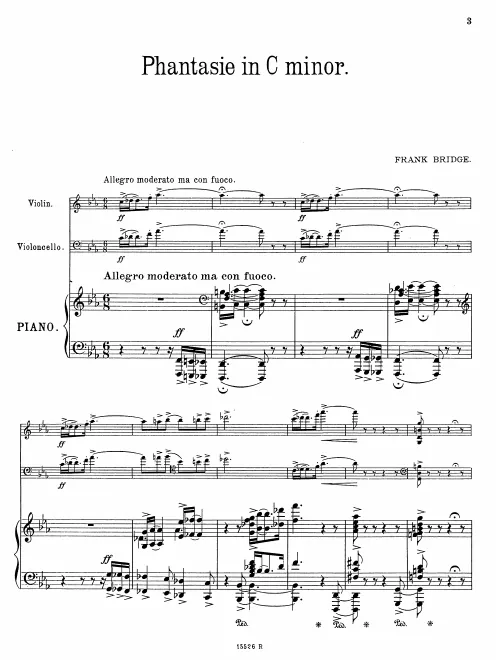 First page of Phantasie for Piano Trio
