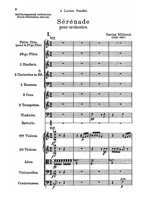 First page of Sérénade