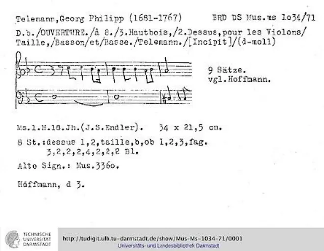 First page of Ouverture-Suite in D minor
