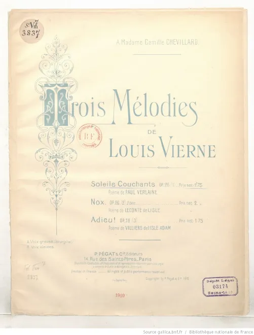 First page of Trois mélodies