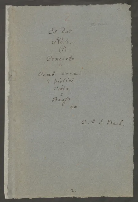 First page of Harpsichord Concerto in E-flat major