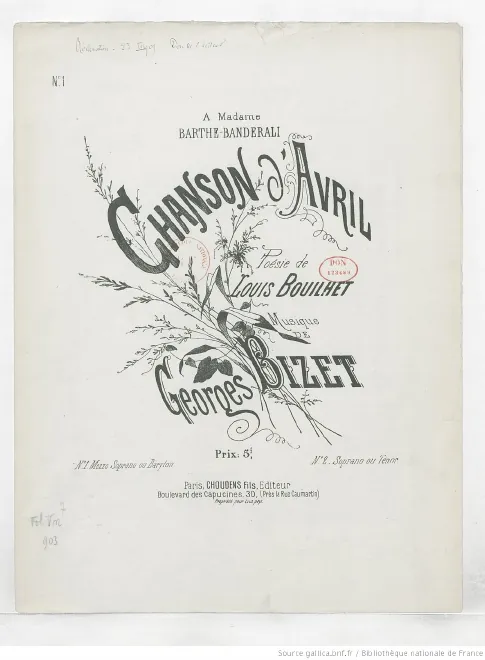 First page of Chanson d'avril