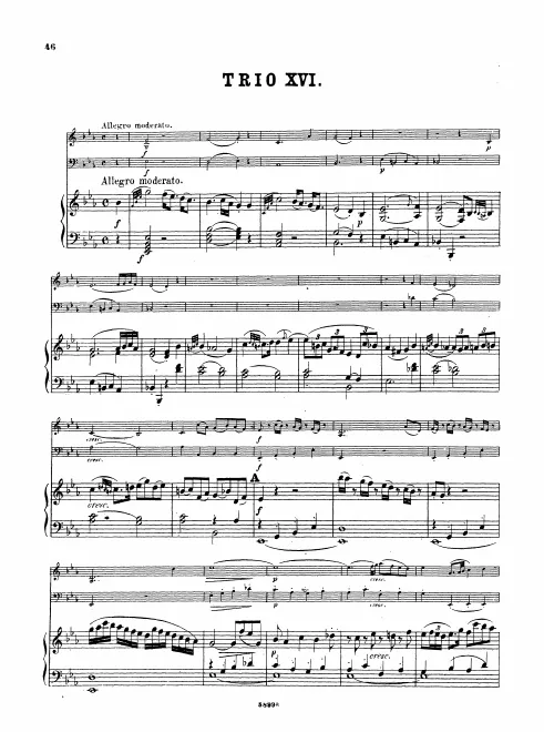 First page of Piano Trio in E-flat major