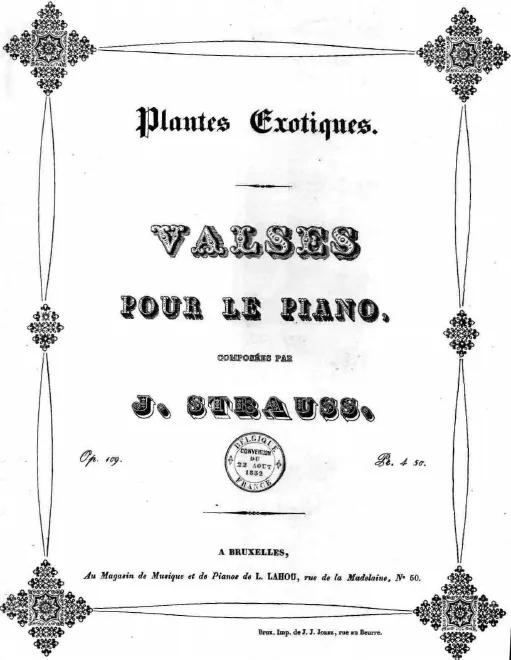 First page of Exotische Pflanzen Walzer, Op.109