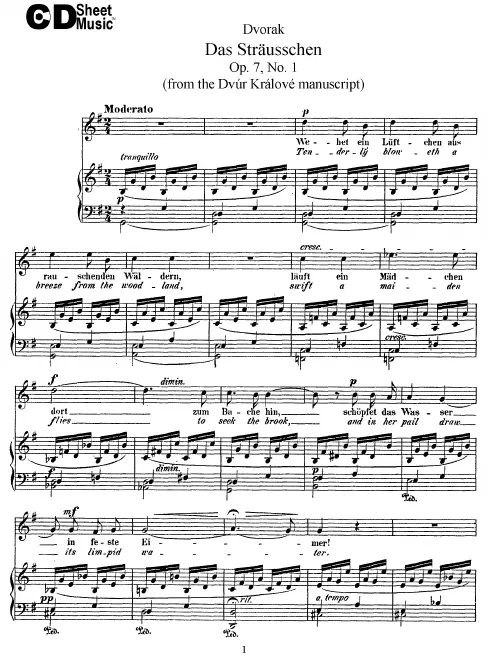 First page of Songs from the Dvůr Králové Manuscript