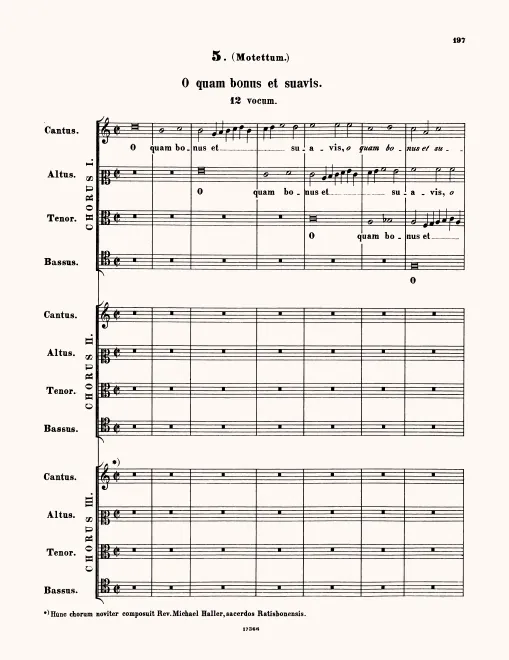 First page of O quam bonnus et suavis