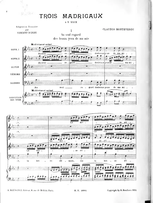 First page of A un giro sol de’ bell’ occhi lucenti