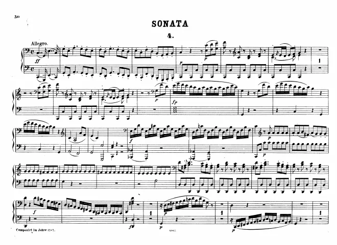 First page of Sonata for Piano Four-Hands