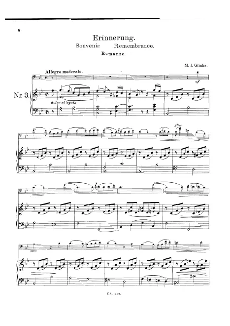 First page of I Recall a Wonderful Moment
