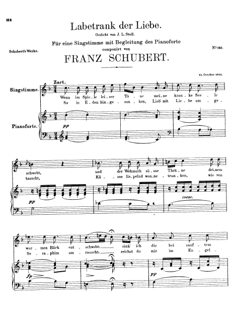First page of Labetrank der Liebe, D.302