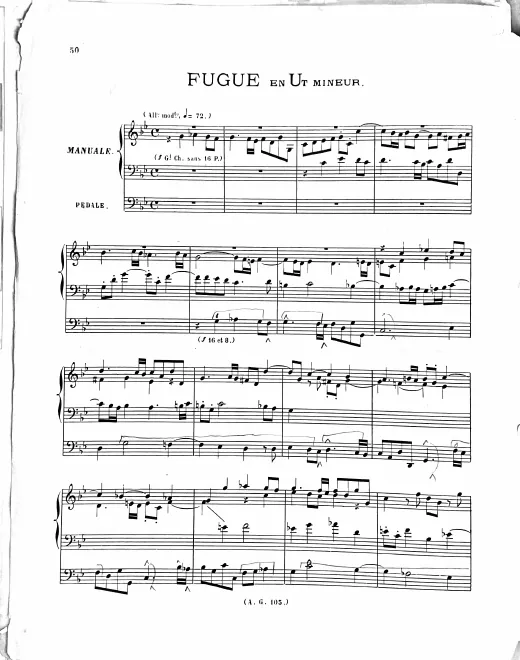 First page of Fugue in C minor