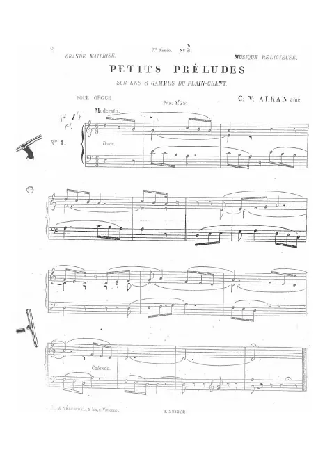 First page of Petits préludes sur les 8 gammes du plain-chant